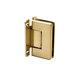 FHC JRPRESF5SB Junior Preston Beveled Wall Mount Hinge, Brass Material, Full Back Plate, 1/4" Glass Thickness compatibility, Satin Brass Finish