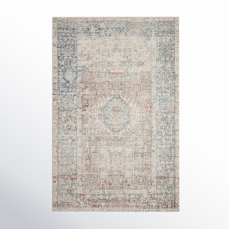 Tapis naturel / océan Chris Loves Julia x Loloi Jules, Rectangle 7 pi 6 po x 9 pi 6 po