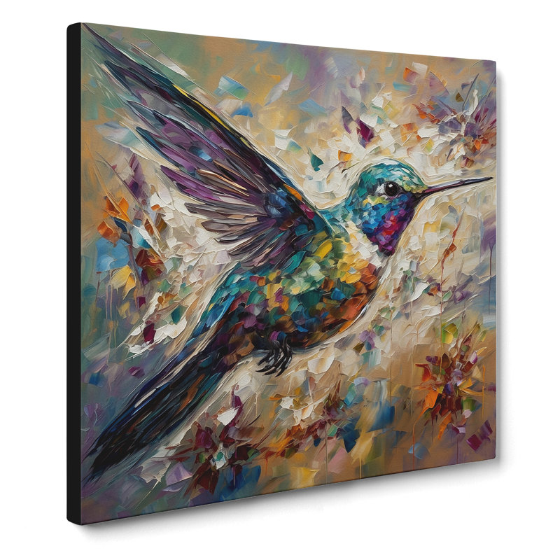 Hummingbird Post-Impressionism - No Frame Print, 35cm H x 35cm W x 3cm D
