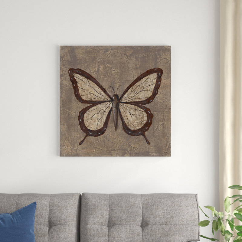 Papillon texturé II, H 30 po x l 30 po x P 1,25 po