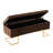 Stylish Contemporary Brown Velvet And Gold Steel Storage Bench, Button - Design, Metal Legs, Flip Top Lid, Comfortable For Two, Indoor Use, 500 Lbs Limit Contemporary, Steel, Velvet, Styling, Double