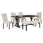 Ensemble de 6 tables de salle à manger de style campagnard avec table rectangulaire en bois 72 po-621424602