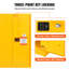 Armoire de sécurité pour liquides inflammables en acier laminé à froid 45 gallons, antidéflagrant 42,9 x 18,1 x 65,2 po avec 2 tablettes réglables et 2 portes manuelles à usage industriel, jaune