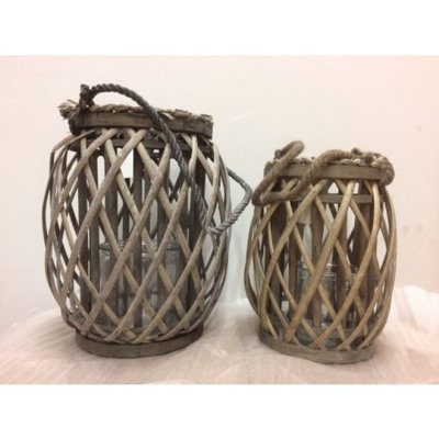 Ensemble de lanternes en bois 2 pièces