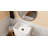 Badeloft Rectangular Stone Resin Freestanding Pedestal Bathroom Sink SB-02-G in Glossy White-35943455