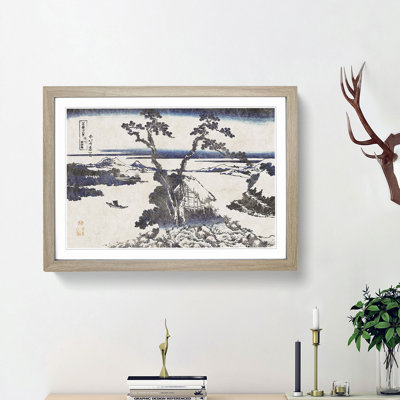 The Lake Suwa in Shinano Province by Katsushika Hokusai - Framed Print
