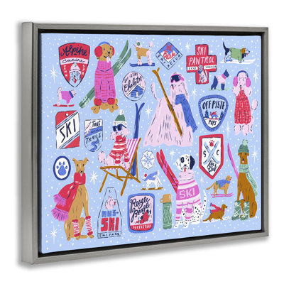 Cadre flottant composition Ski Dogs, design par Krissy Mast