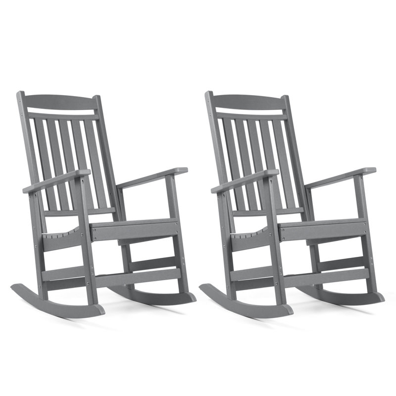 Chaise berçante d'extérieur en plastique, Gris