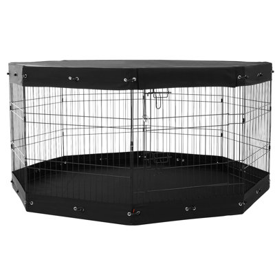 8 parc pour chien H 30 po avec housse de protection, arrangement octogonal de 24 po pour plusieurs races d'animaux, 600D imperméable et résistant aux égratignures