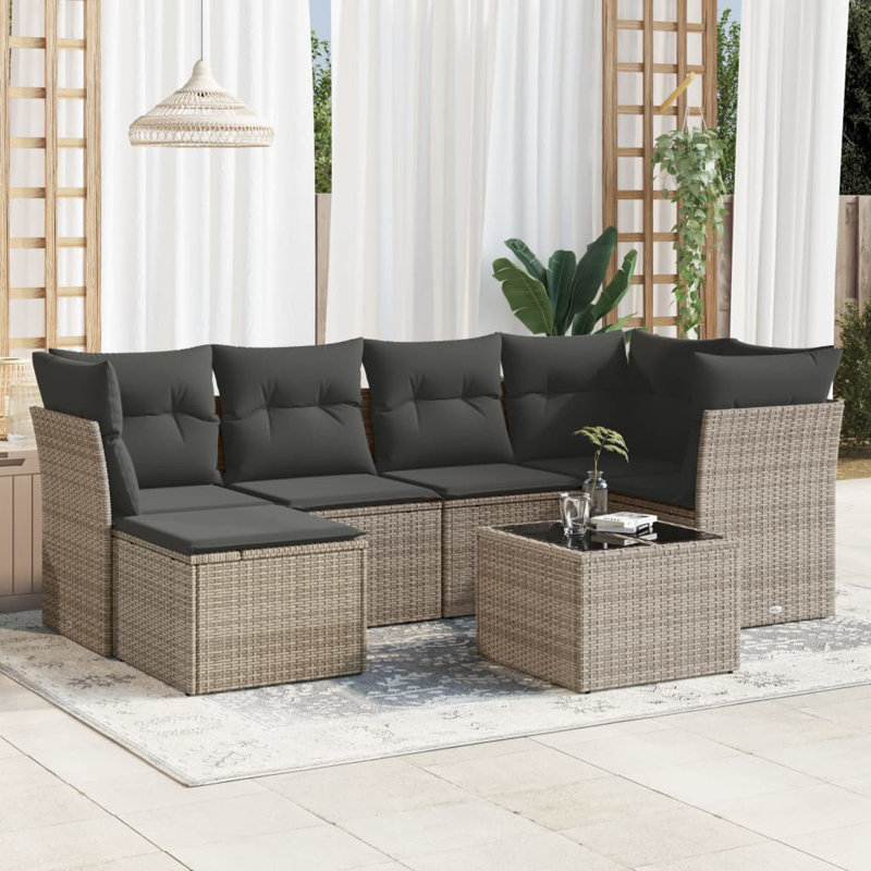 Vidaxl Garden Sofa Set Grey, Dark Grey