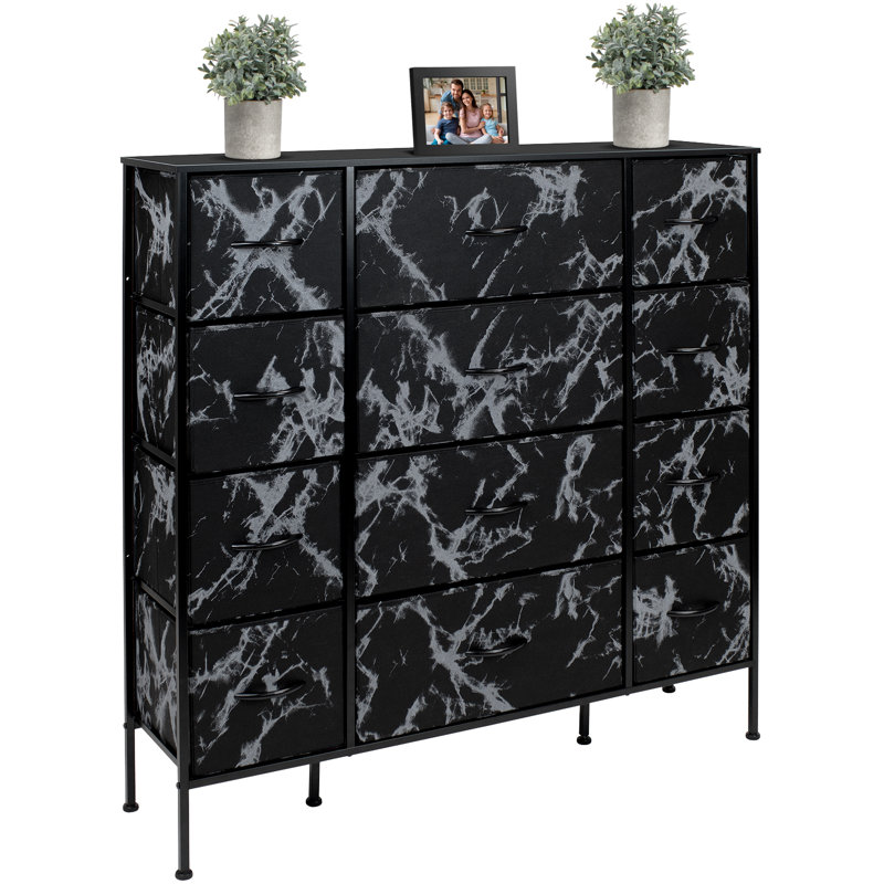 Commode 12 tiroirs Sorbus, Noir