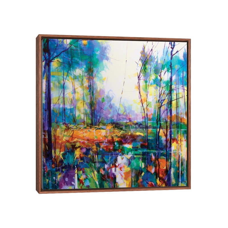 Meadowcliff Mayhem by Doug Eaton - Painting on Canvas, 66.04 cm H x 66.04 cm W, Classic Brown Wood Framed
