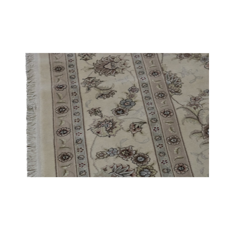 Tapis ivoire noué à la main de haute qualité