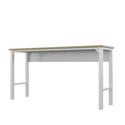 Fortress 72" W Workbench with 2 Mobile Garage Cabinets in White