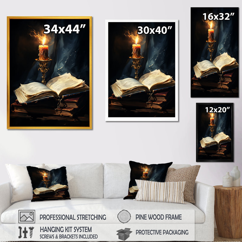 Judaïsme Torah Illumination 3 - Judaïsme, art mural, Cadre flottant noir, H 20 po x l 12 po x P 1 po