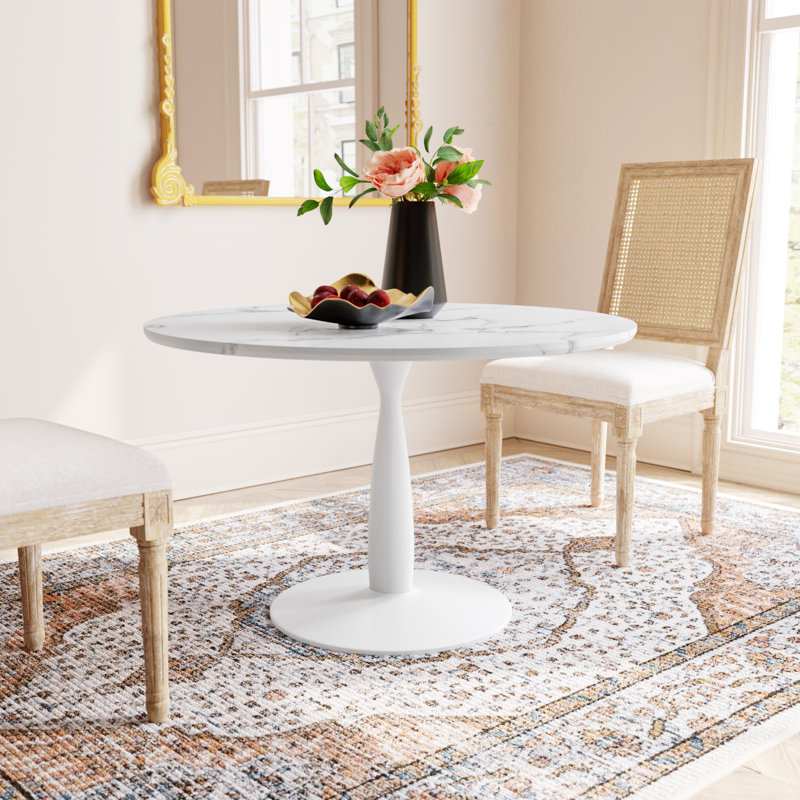 Petite table de salle à manger Jablon, Blanc