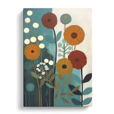Modern Flowers Mid Century Vol.6 - Wrapped Canvas