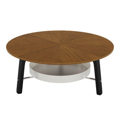 Round Coffee Table with Storage Shelf