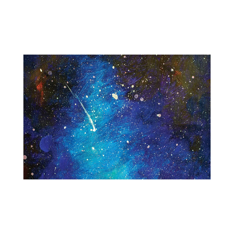 Falling Star. Beautiful Night Starry Sky - Wrapped Canvas Print, 20.32 cm H x 30.48 cm W