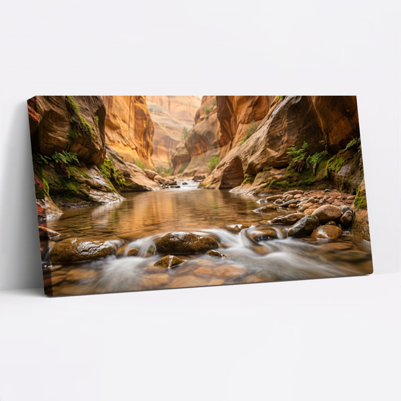 Canyon Stream, ensemble de 1 reproduction d'art sur toile, L 48 po x H 24 po, Toile tendue