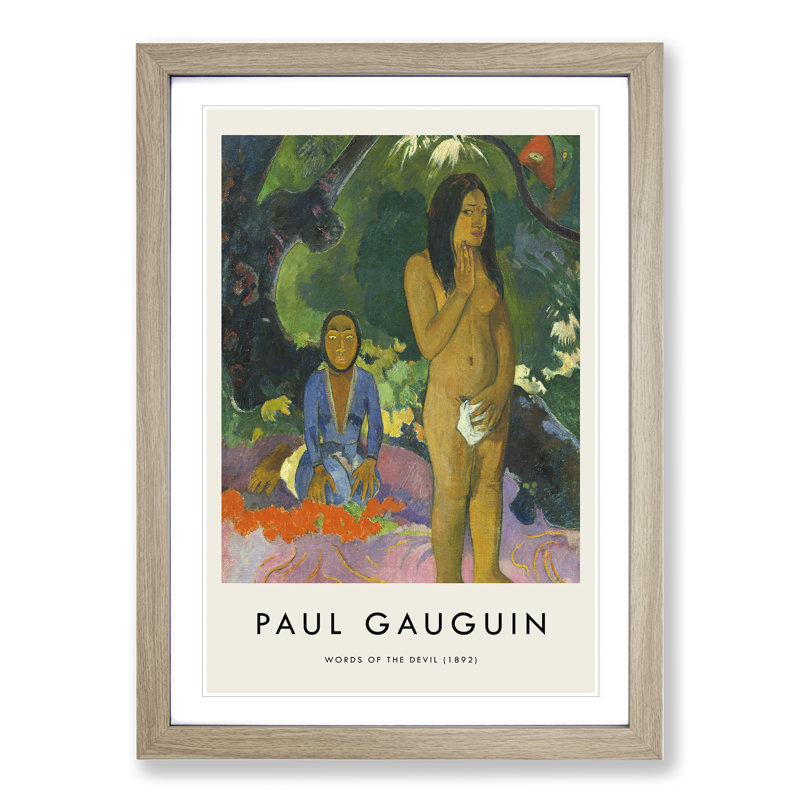Words of the Devil Print by Paul Gauguin - Picture Frame Painting, 36cm H x 27cm W x 2cm D, Oak