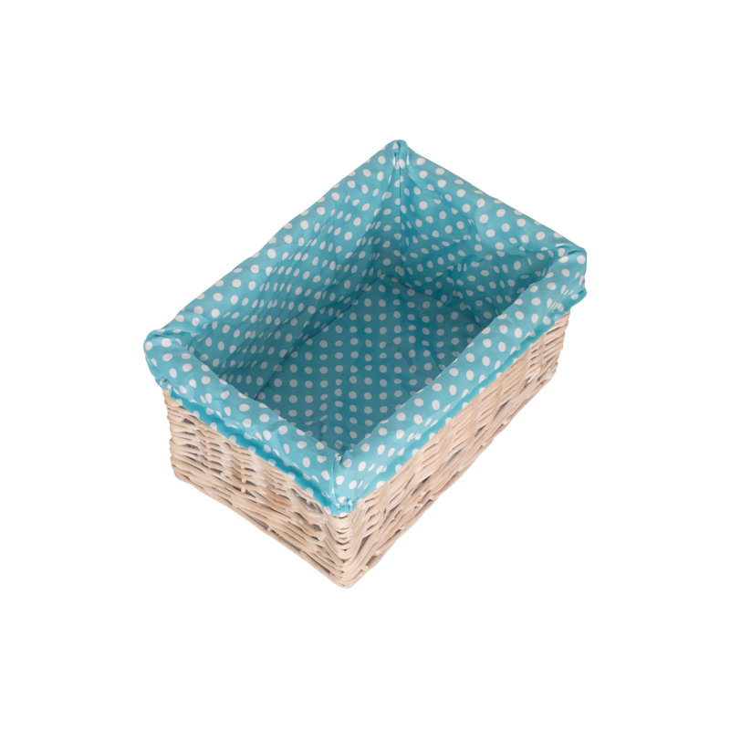 Wicker Willow Storage Basket with Lining, Medium