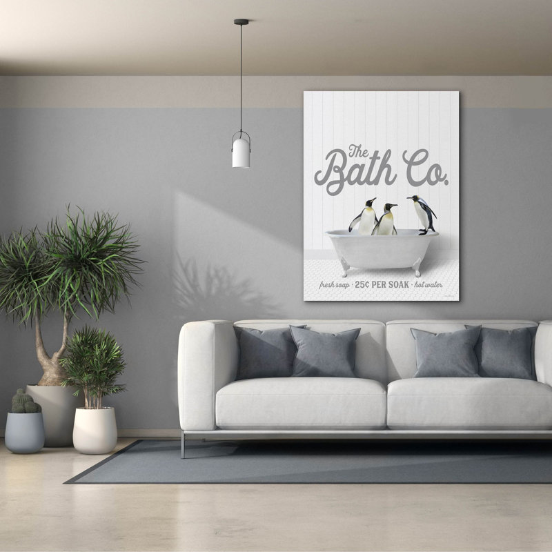 Art mural épique Graffiti «Penguins 25 Cents Per Soak» par Lettered & Lined, 40 po x 54 po