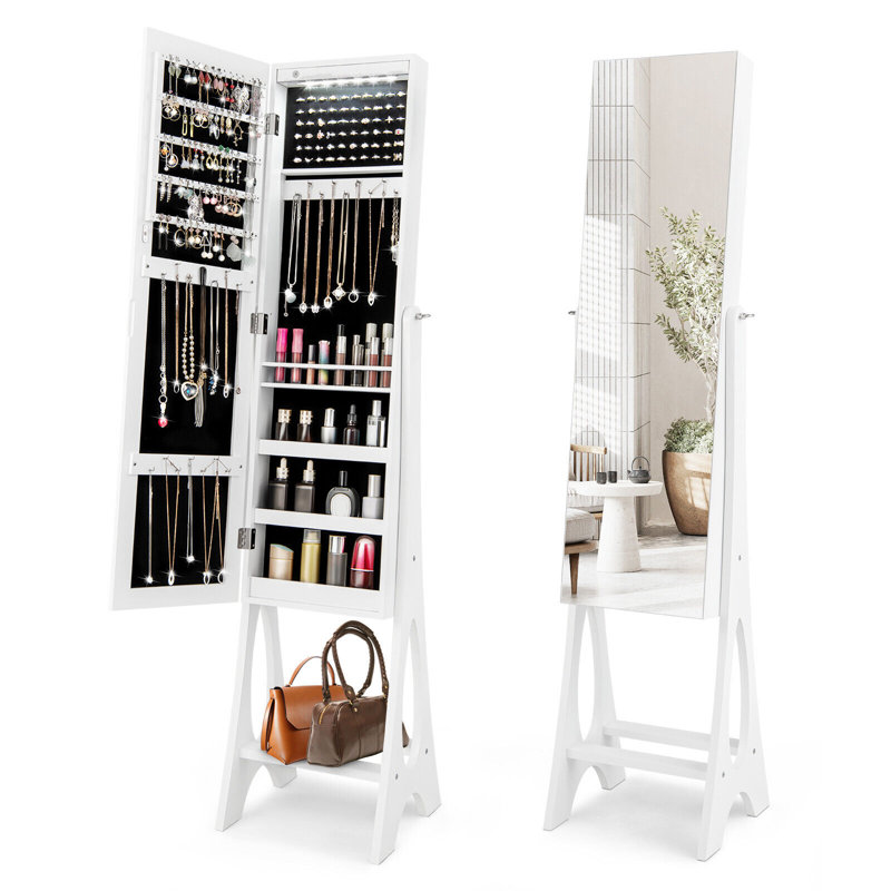 Rinie Freestanding Jewelry Armoire, White