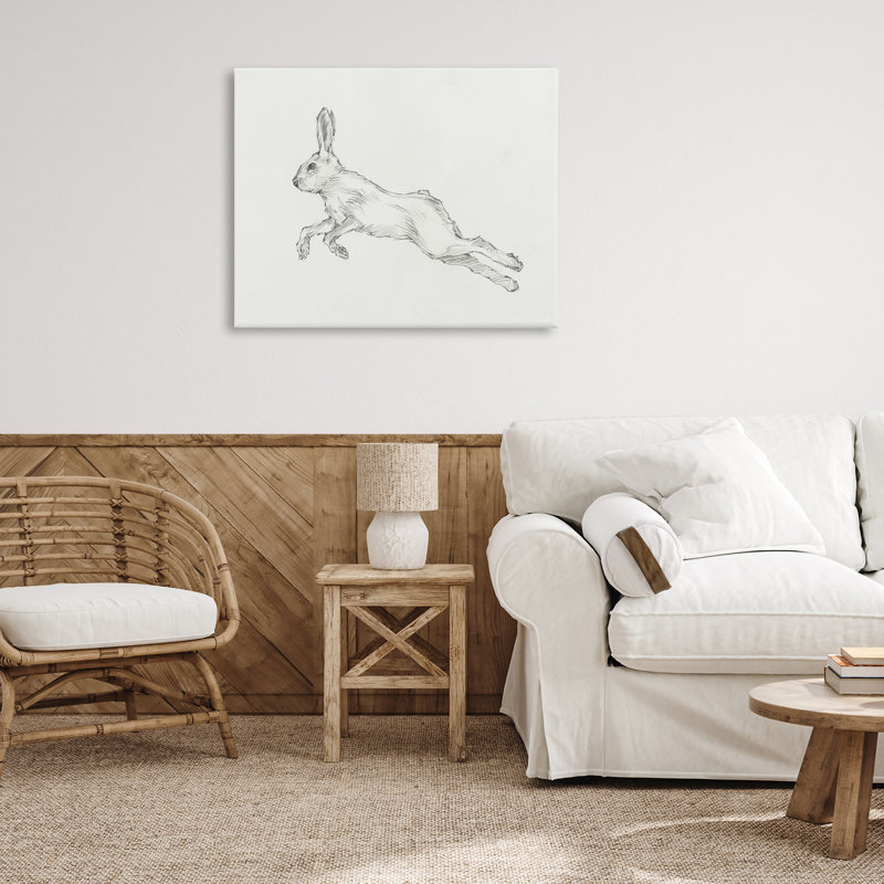 Reproduction d'art sur toile, "Lapin sautant" par Ethan Harper, H 30 po x l 40 po x P 1,5 po