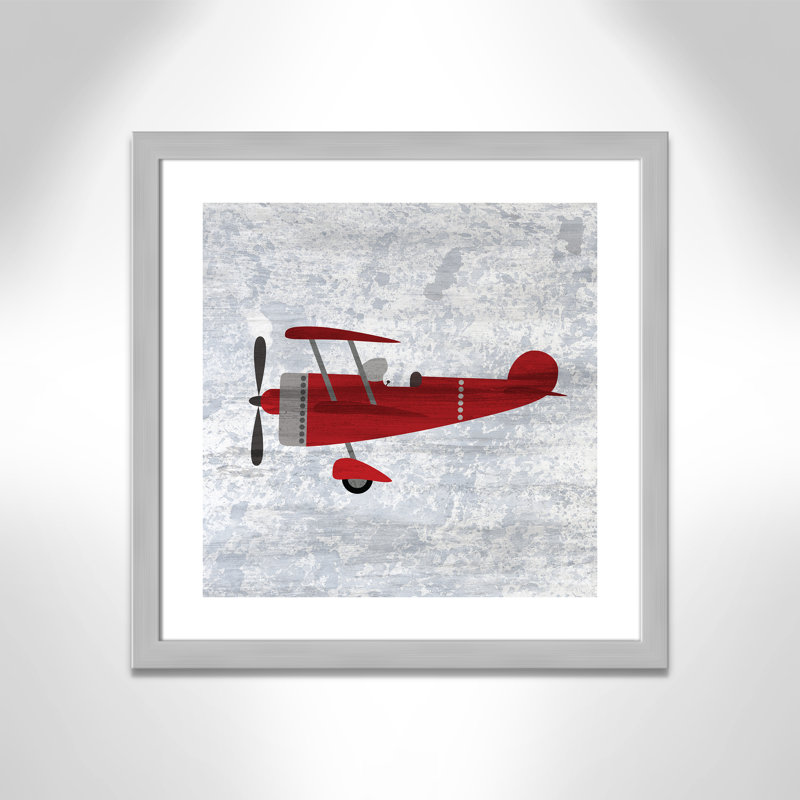 Impression sur papier rouge 2, H 22,5 po x l 22,5 po x P 0,6 po, Encadré plat argent