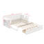 Lit de jour double avec lit gigogne et bureau amovible, lits de jour avec table d'appoint hydraulique et tiroirs de rangement, canapé-lit multifonctionnel 4-en-1-1077703931