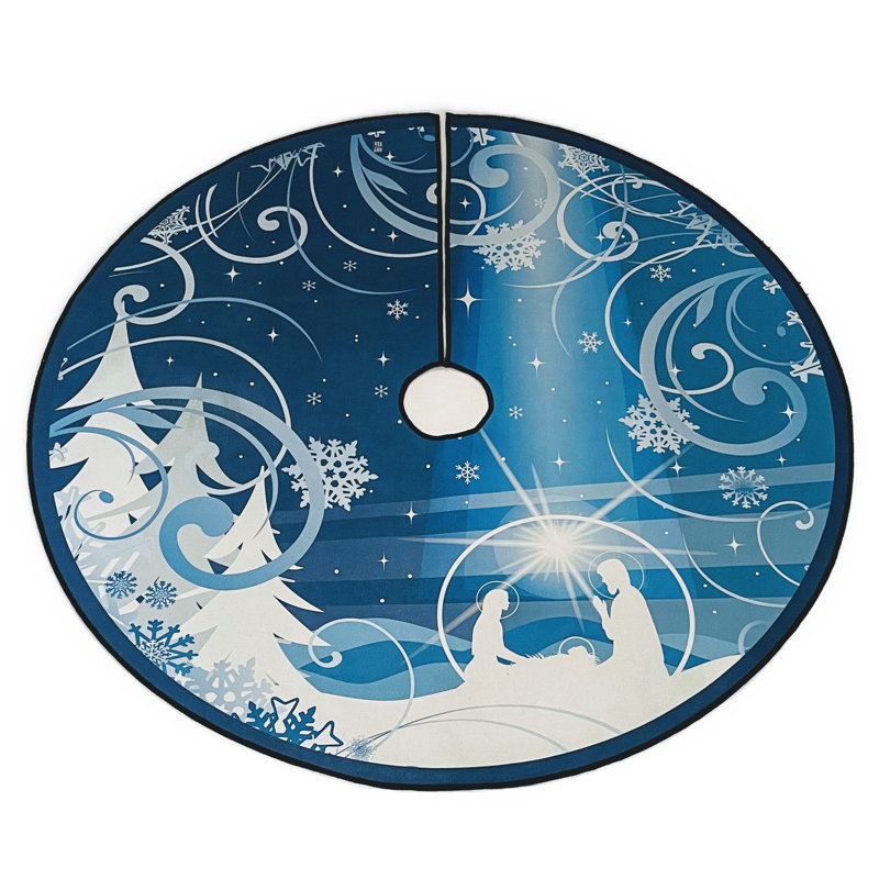 Nativity Deco Tree Skirt, 60" Round