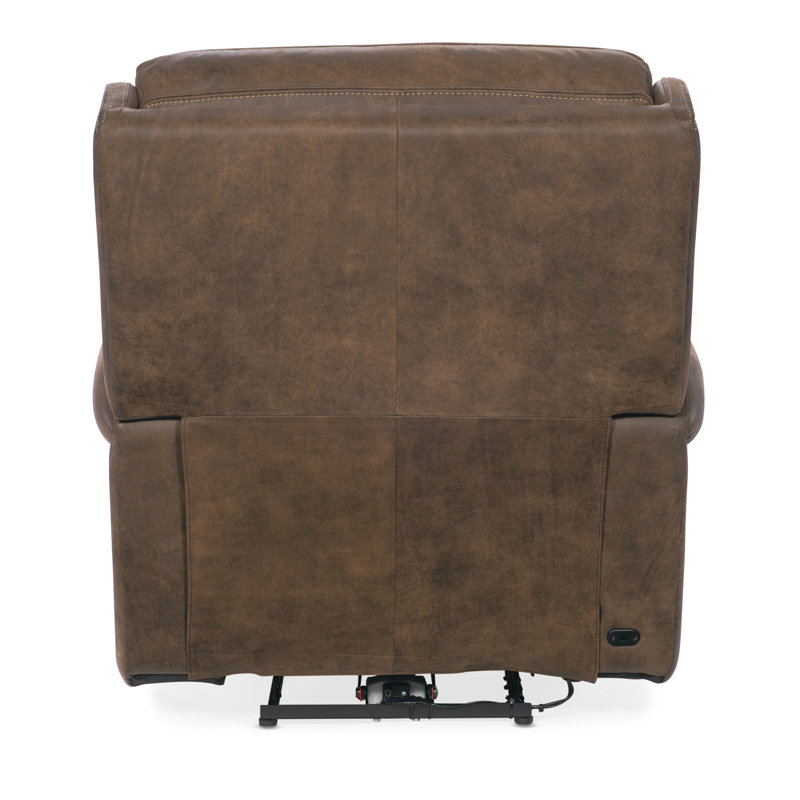Seville Timber Brown Leather Reclining Armchair