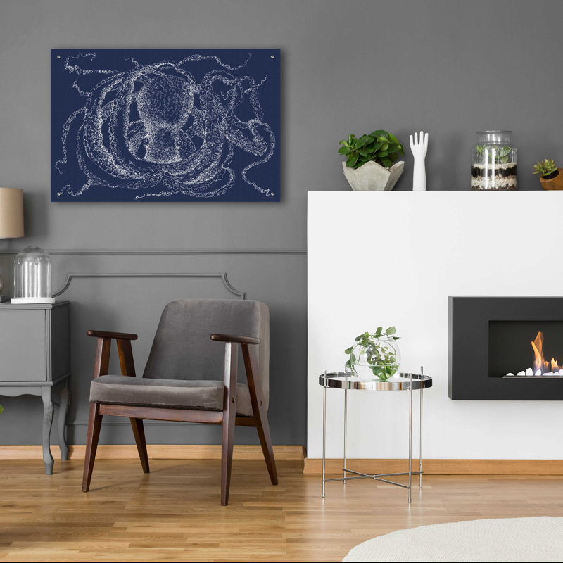 «Octo Scribble» par Kamdon Kreations, art mural en verre acrylique, H 24 po x l 36 po x P 0,2 po