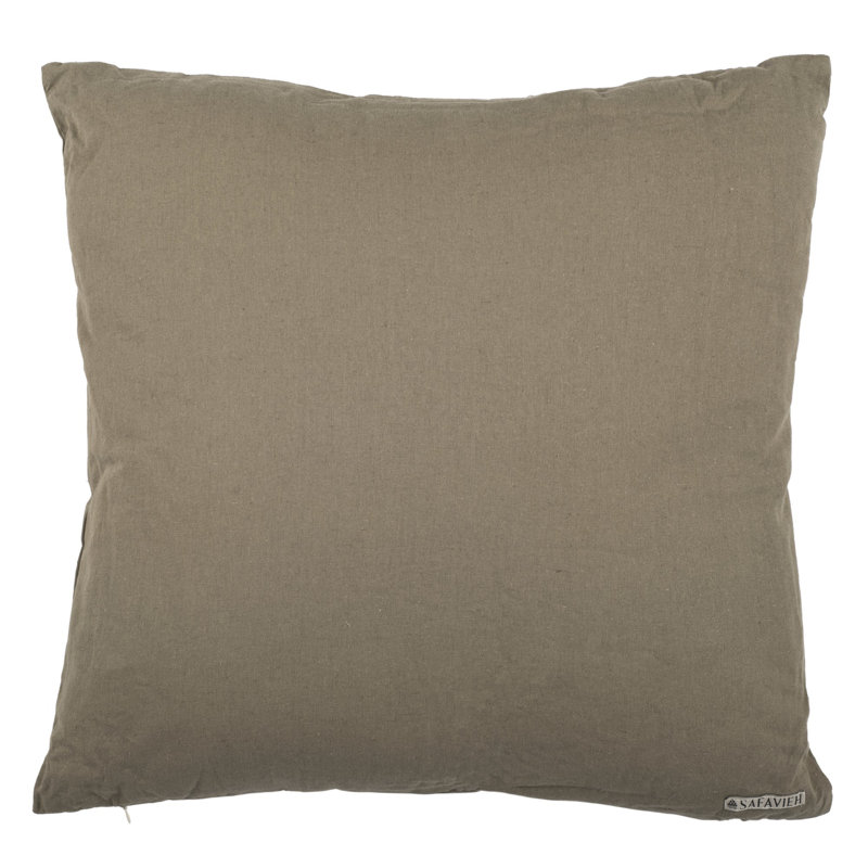 Embroidered Cotton Reversible Throw Pillow, Square 18", Orange