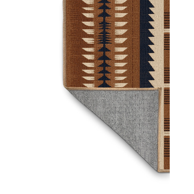  Tapis lavable à motif géométrique à têtes de flèches, Rectangulaire 8 pi x 10 pi