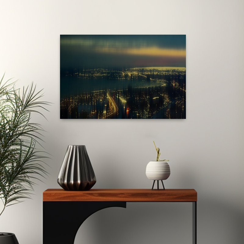 Veilleuse abstraite, architecture moderne, art urbain, H 16 po x l 24 po