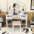 Makeup Vanity Desk with Hollywood Bulbs, 5 Drawers, Shelves and Charging Station