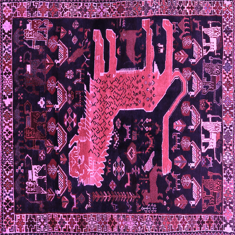Tapis mauve Traditional 706, Carré de 6 pi