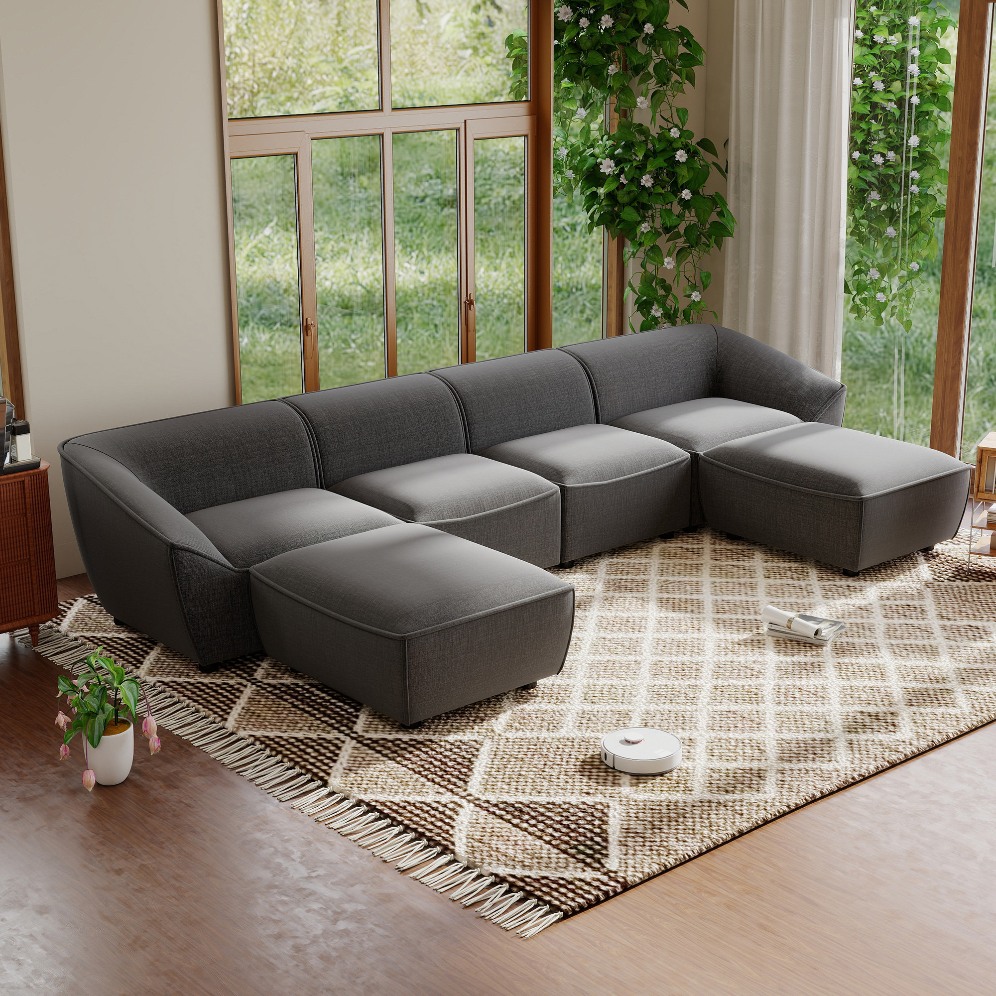 Lizzy 6 - Piece Upholstered Sectional