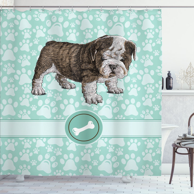 Ensemble de rideau de douche Dog Lover + crochets, H 75 po x l 69 po