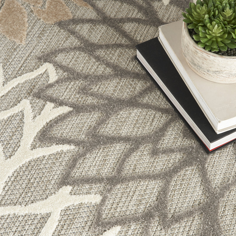 Tapis floral intérieur / extérieur Gean, Rond 4 pi