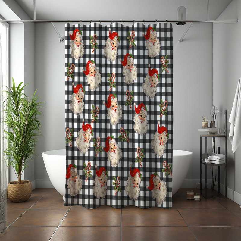 Johnnous Gingham Shower Curtain, 72" H x 70" W