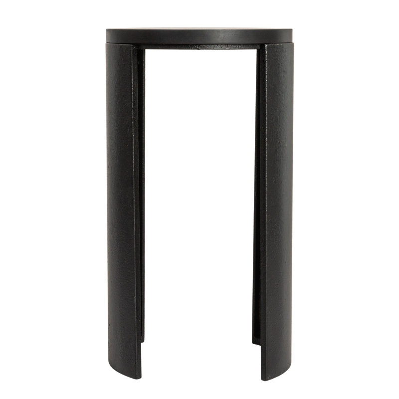 Sleek Metal Round End Table