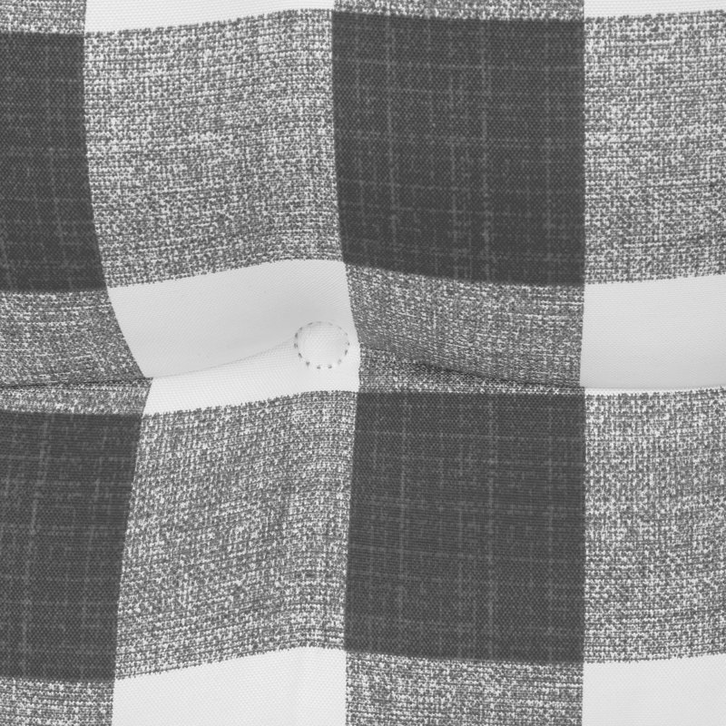 Gray and White Plaid Polyester Rocking Chair Cushion Set