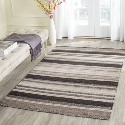 Anley Striped Wool Hand Woven Area Rug