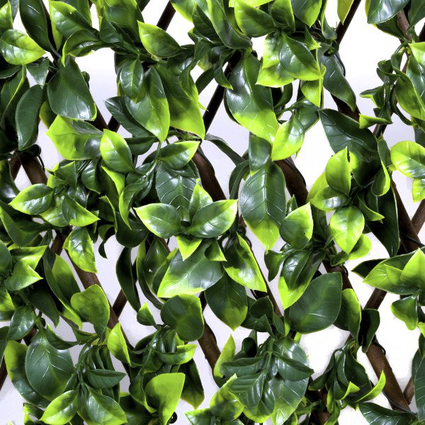 Artificial Expanding Green Wall Trellis Willow Fence with Variegated Green Leaf Foliage -UV Stable