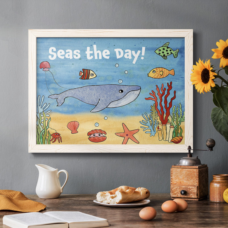 " Cute Sea Creatures II ", White, 28" H x 42" W