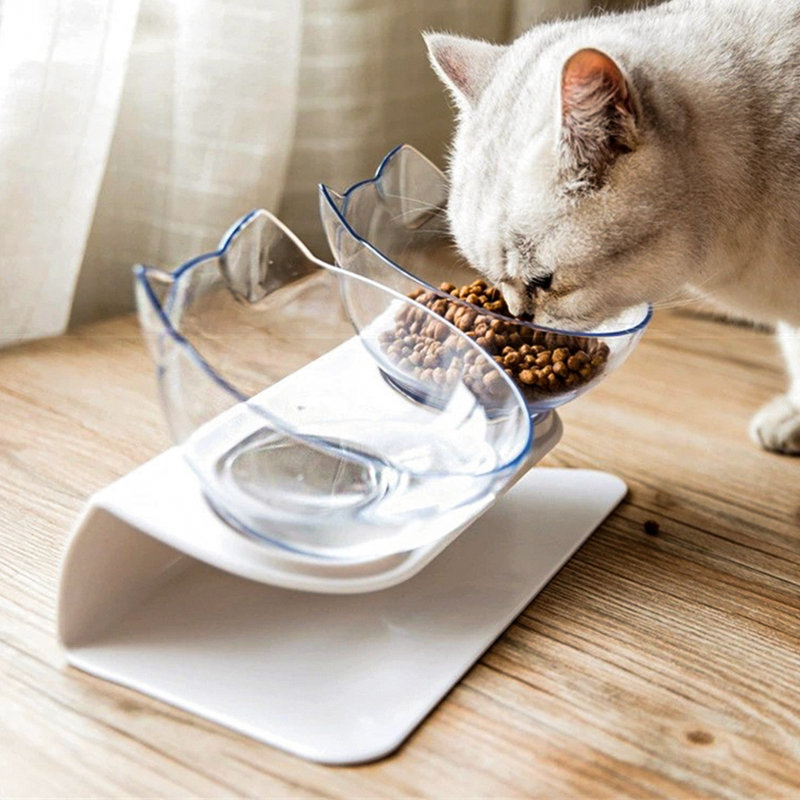 Elevated Feeder, White/Clear