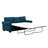 Apputhurai 80 in. Blue Queen Sleeper Sofa with USBs/Outlets